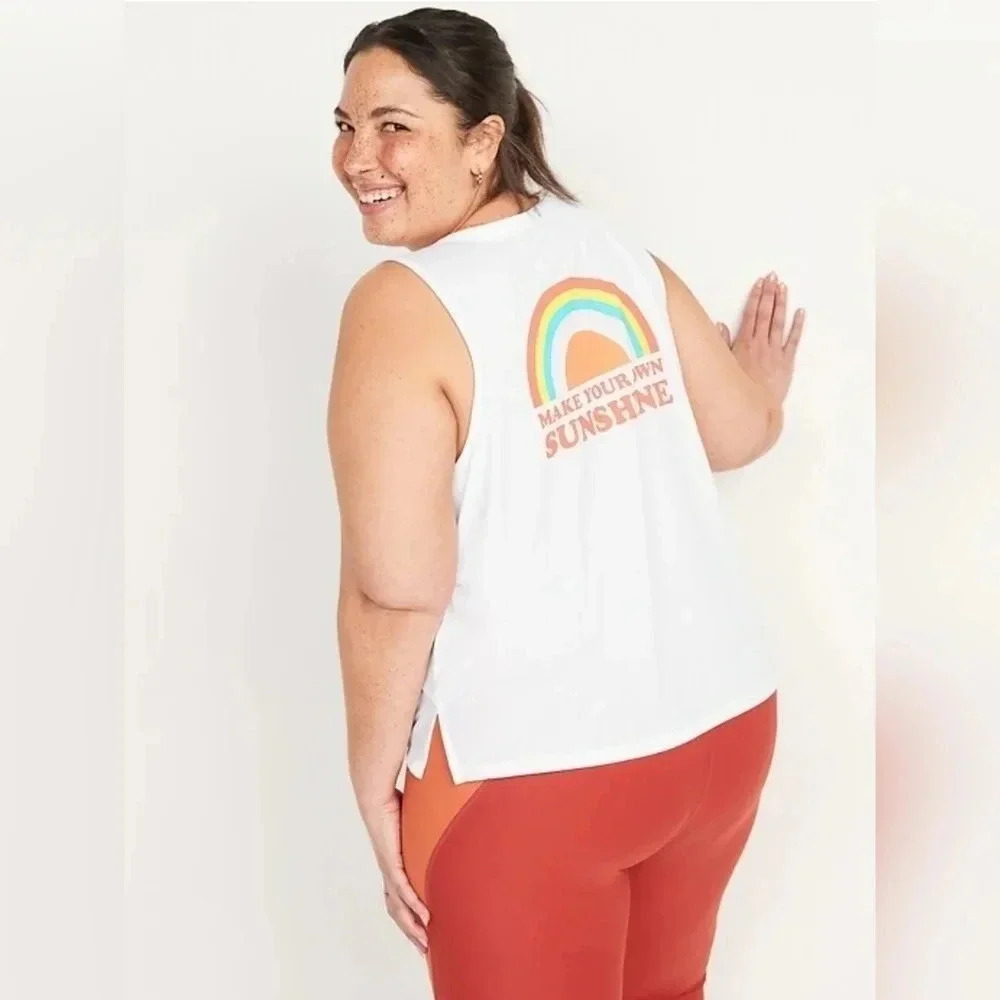 Old Navy, Size XL, White Crop Graphic Tank - Picture 9 of 9